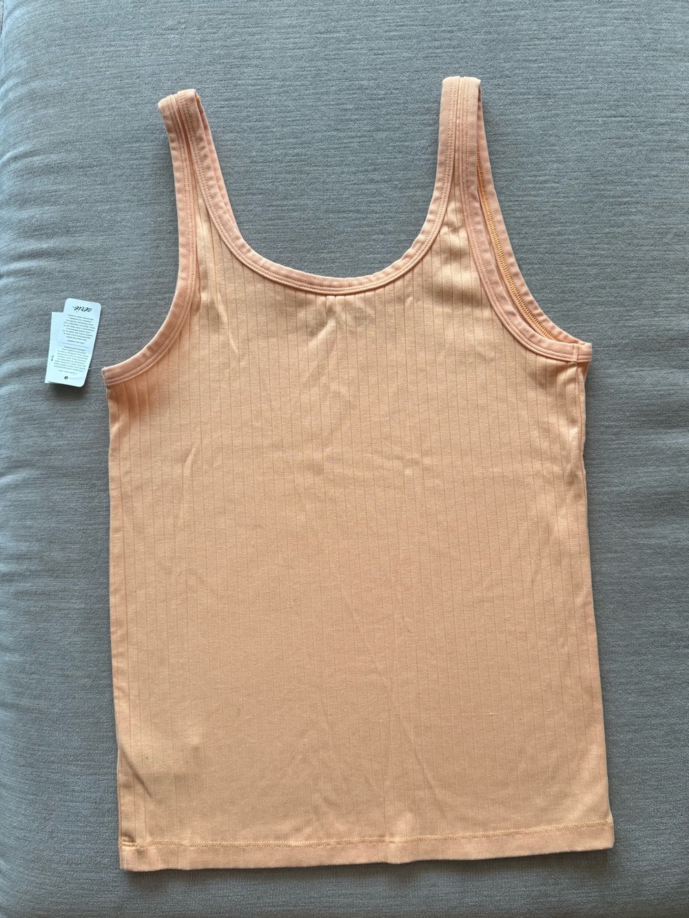Aerie Peach Ribbed Scoop Tank Top